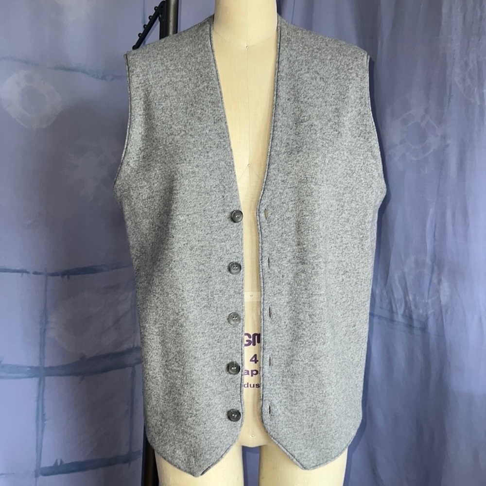 SAKS 5th Ave grey wool sweater vest